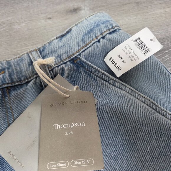 NWT Oliver Logan - Women's Thompson Low Slung Wide Leg Denim Jeans - Size 26 - Picture 6 of 16